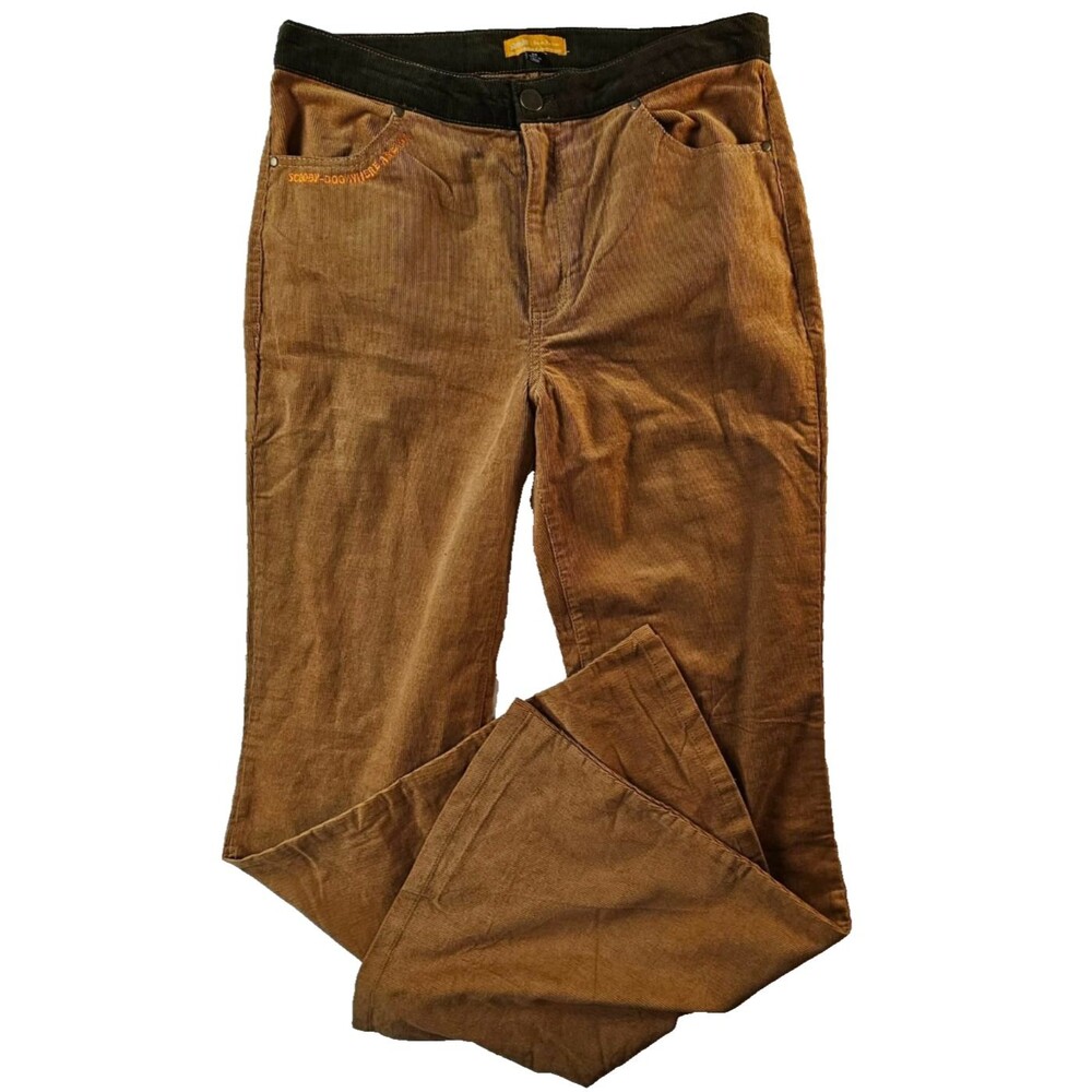 Scooby Doo Smak Parlour Corduroy Flare Pants Brown Retro Size Medium Rare